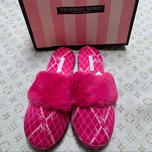 Victoria's Secret Shoes - Victoria Secret Signature Satin slippers NWT Medium